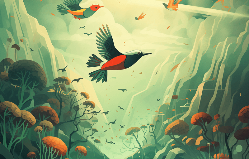 Wings to the sky, tail to the water