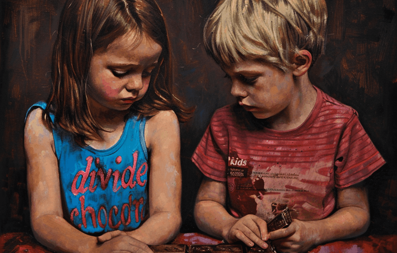 How Mary and John shared the chocolate.
